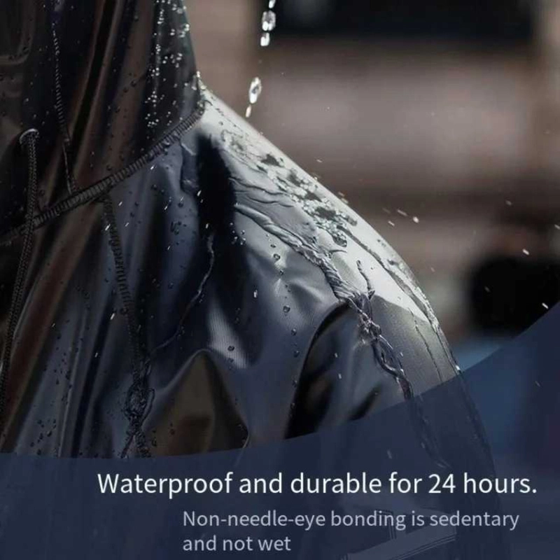 Product image KAMJE Jas Hujan Setelan Motor Dewasa Visor PVC Tebal Waterproof Anti Tembus Angin Raincoat Unisex L Hitam