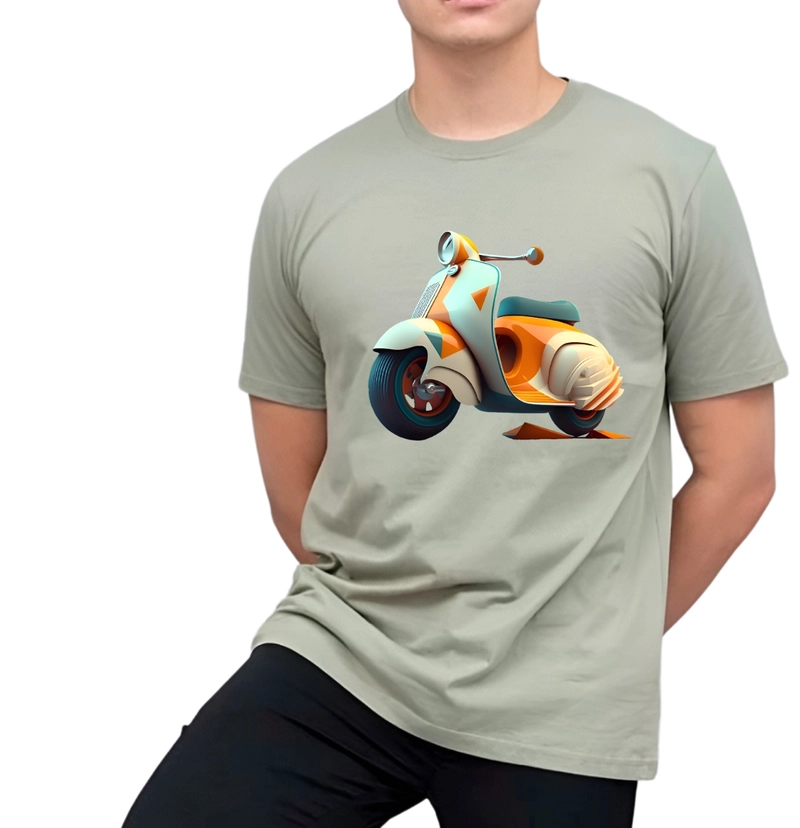 Product image astro - Kaos Pria Gambar 3Dimensi Vespa Modern H0139 M SAGE