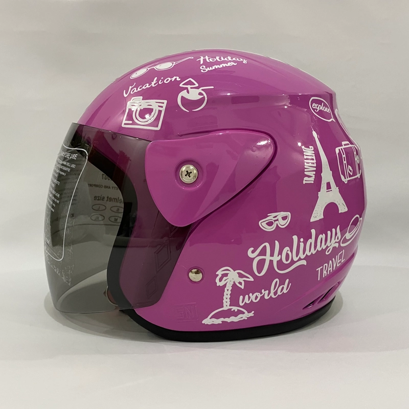 Product image Helm Nuvo Traveling Pink Glossy - Helm SNI - Helm Dewasa L Nuvo Traveling Pink Glossy