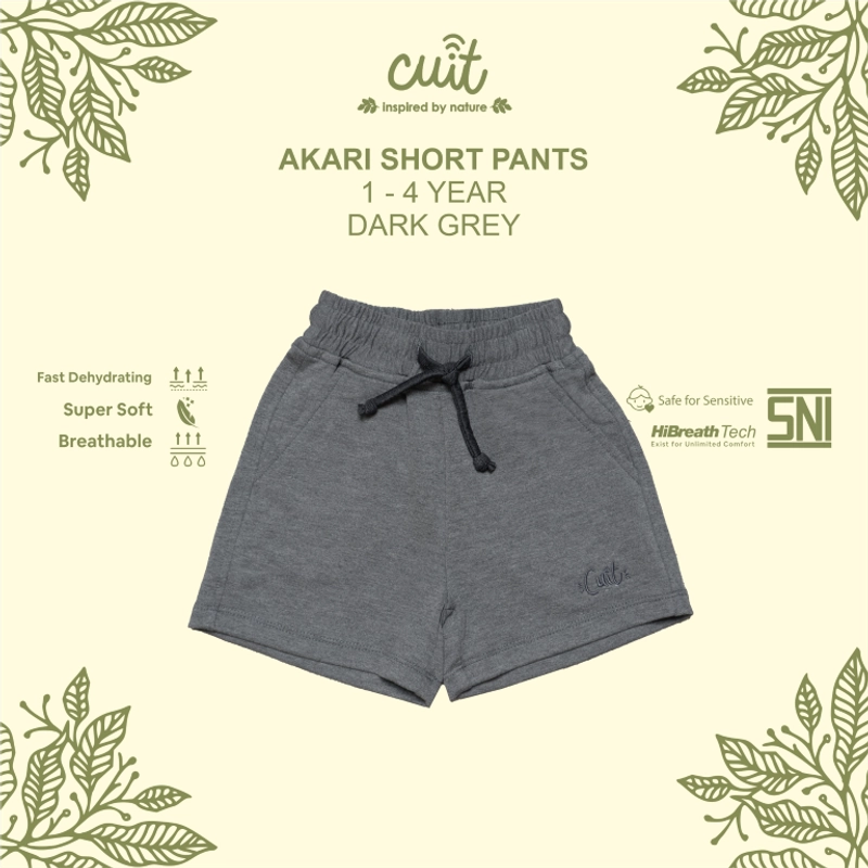 Product image Kintakun Baby - KINTAKUN BABY X CUIT Celana Pendek Anak Unisex Akari Short Pants L (1-2 Tahun) Dark Grey