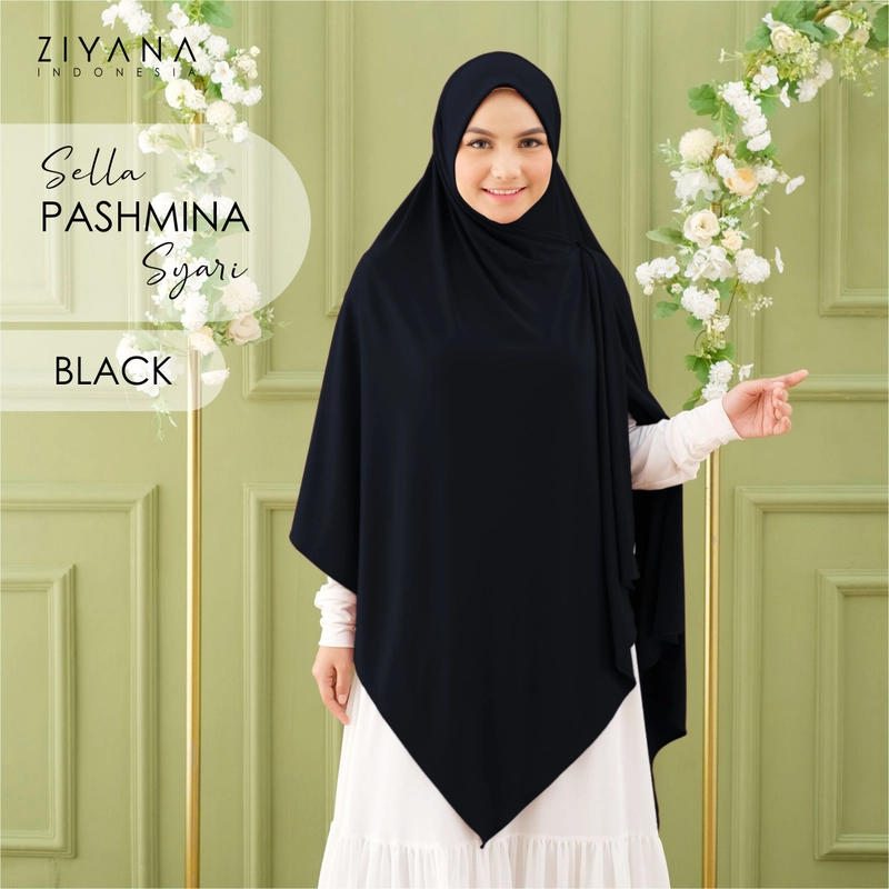 Product image Ziyana Hijab - Pashmina Instan Syari Sella Pastan Jersey Premium All Size Black