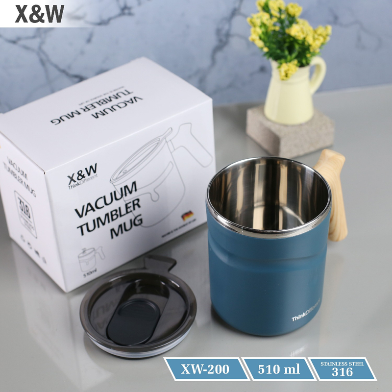 Product image Orinoco Smart Living - X&W Mug Estetik Gagang Motif Kayu 500 ML Tahan Panas & Dingin Cangkir Kopi Teh XW-200 500 Navy