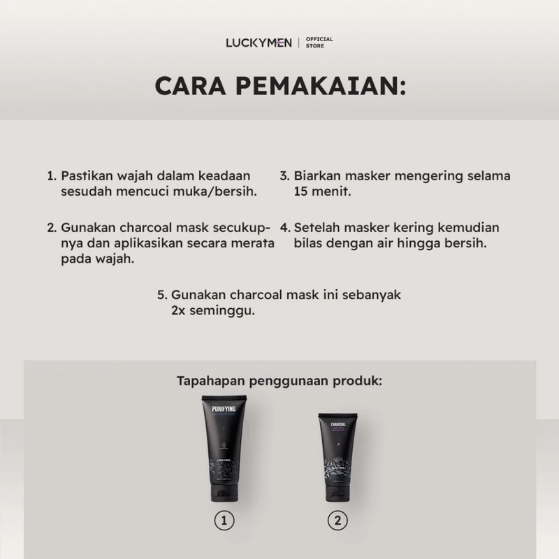 Product image Luckymen - Charcoal Mask Extra Brightening 30gr Hitam