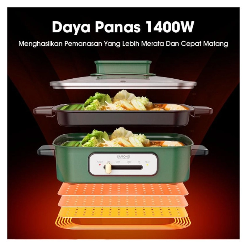 Product image UTAMAMEGA - Samono 5Liter Elektrik Hotpot Multifungsi Alat Panggang SW-TMCG5L Type SW-TMCG5L