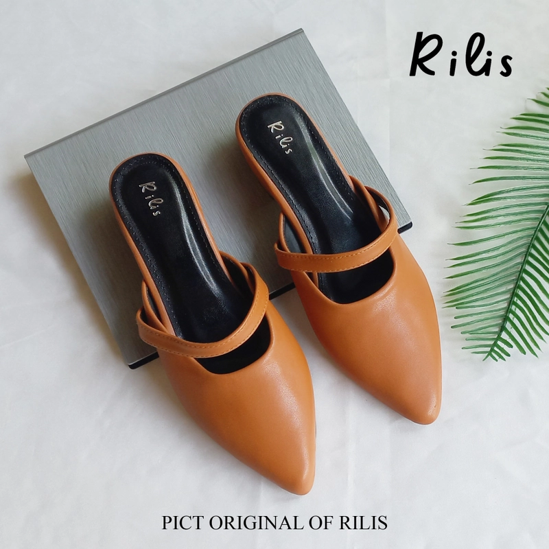 Product image Rilis - Sandal Wanita Anike Mules hak 3 cm (Rilis 15) 36 Tan