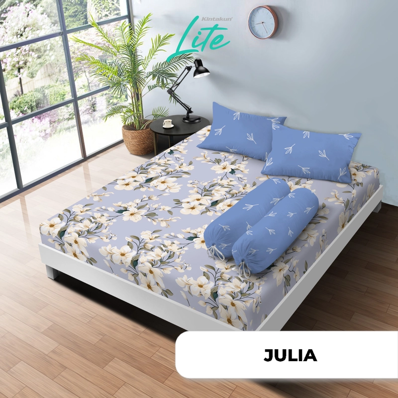 Product image Kintakun - Kintakun New LITE Sprei Set Julia Special Minimalis Bunga Microfiber 20 cm 160 x 200 Julia Fitted