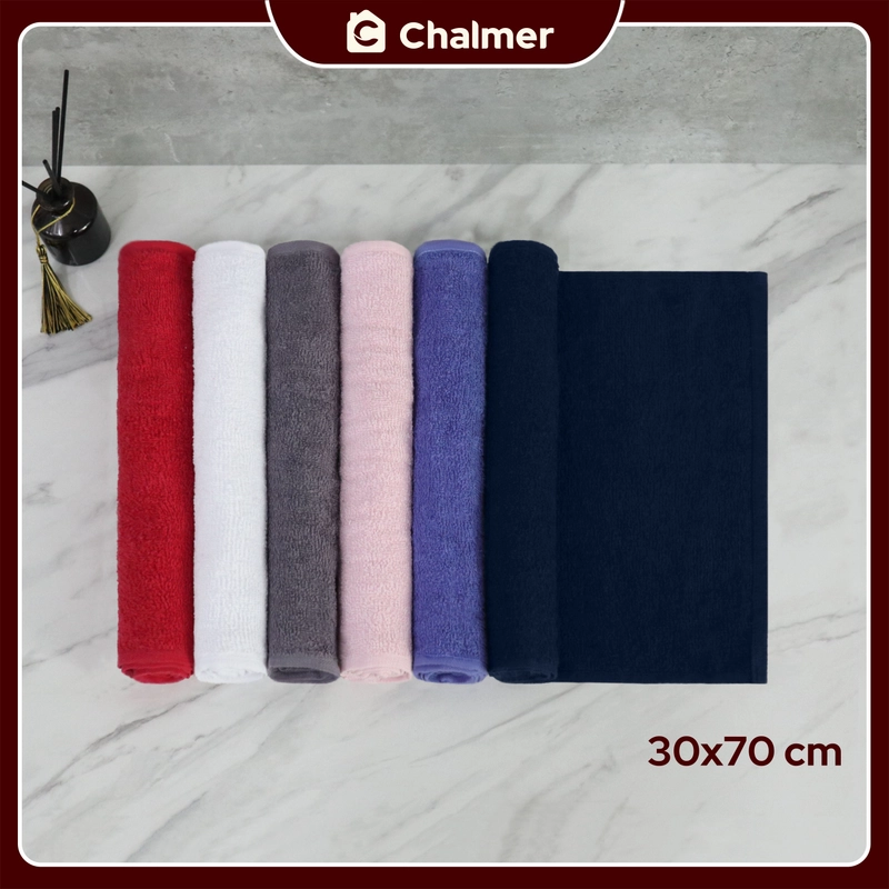 Product image Chalmer - Handuk Kecil Chalmer 30x70 cm Handuk Olahraga Tangan Wajah Lap Serbaguna 30x70 cm Putih