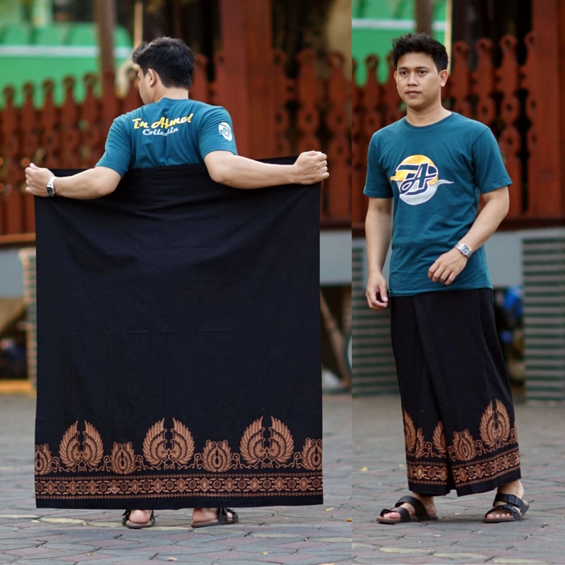 Product image Kois Batik - Sarung batik santri dewasa best seller motif tumpal Sarung dewasa Tumpal hitam