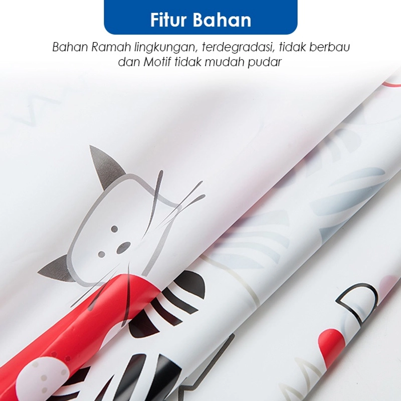 Product image Blooming_Deal - Shower Curtain Tirai Kamar Mandi PEVA Anti Air Dilengkapi Ring Pengait 180 x 180 cm SHOWER CAT