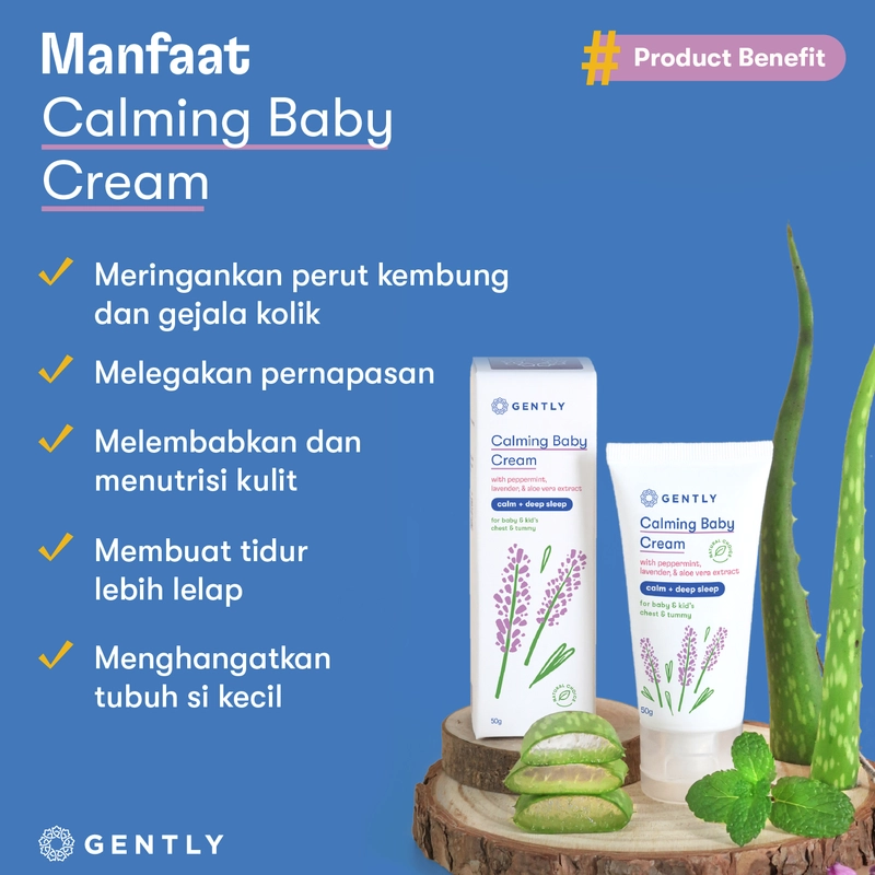 Product image GENTLY - Gently Calming Baby Cream - Krim Penghangat dan Pereda Kolik Bayi 50gr Peppermint
