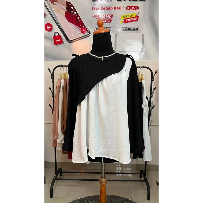 Product image Sseolshop - Ailee blouse wanita / baju atasan wanita terbaru XXL Hitam