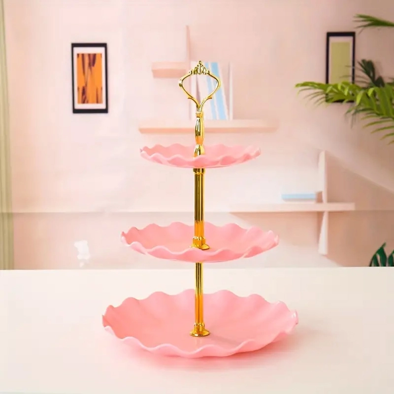 Product image RUMAH RAYA - (PO) Rak Kue Susun 3 Tingkat Detachable Plate Cake Stand Display - MB-3 Tipe MB-3 Pink
