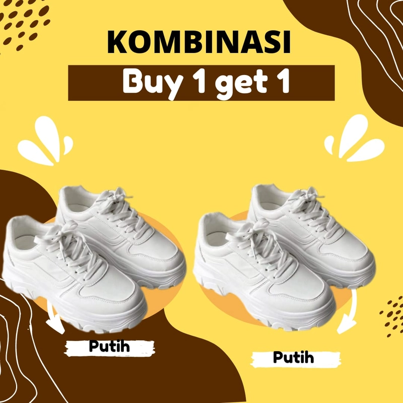 Product image Koekita - Buy 1 Get 1 Sepatu Kets Sneakers Sport Wanita New Trendy Daily Fashion GM-210 37 PUTIH