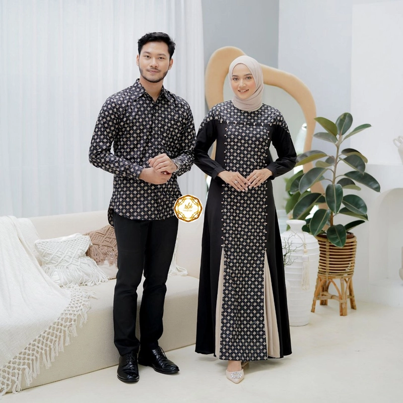 Product image Rambe Batik Indonesia - Batik Couple Gamis Lakshita Kualitas Halus dan Lembut Bisa Beli Pisah Kemeja Saja M A