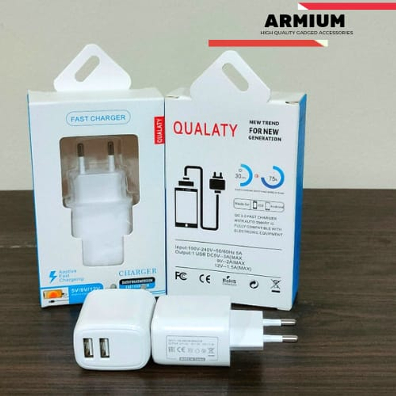Product image Kepala Charger 2 in 1 Usb 1 Pcs White