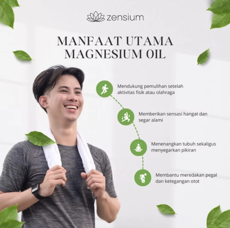 Product image Zensium - zensium Active - Magnesium Oil Spray 100ml Redakan nyeri Sendi/Otot kram cepat meresap 200g original
