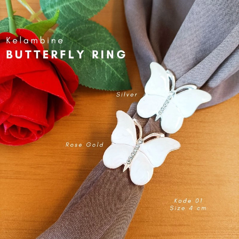 Product image Kelambine - Butterfly Ring Brooch Bros Cincin Kupu kupu Butterfly Ring 01 Rose Gold