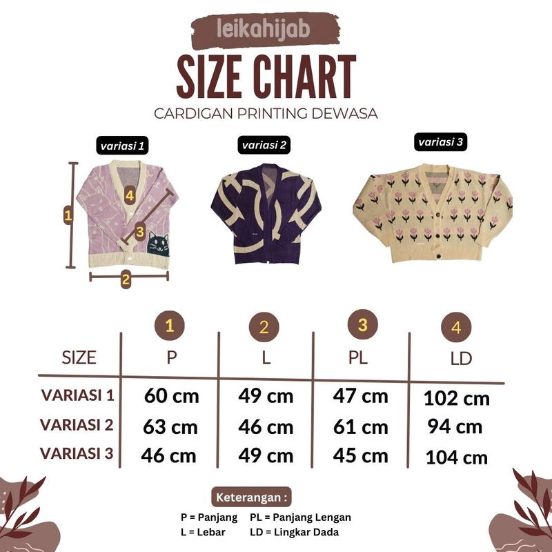 Product image Leika - PAKET HAMPERS CARDIGAN DEWASA RECOMENDED / HADIAH ULANGTAHUN variasi 1