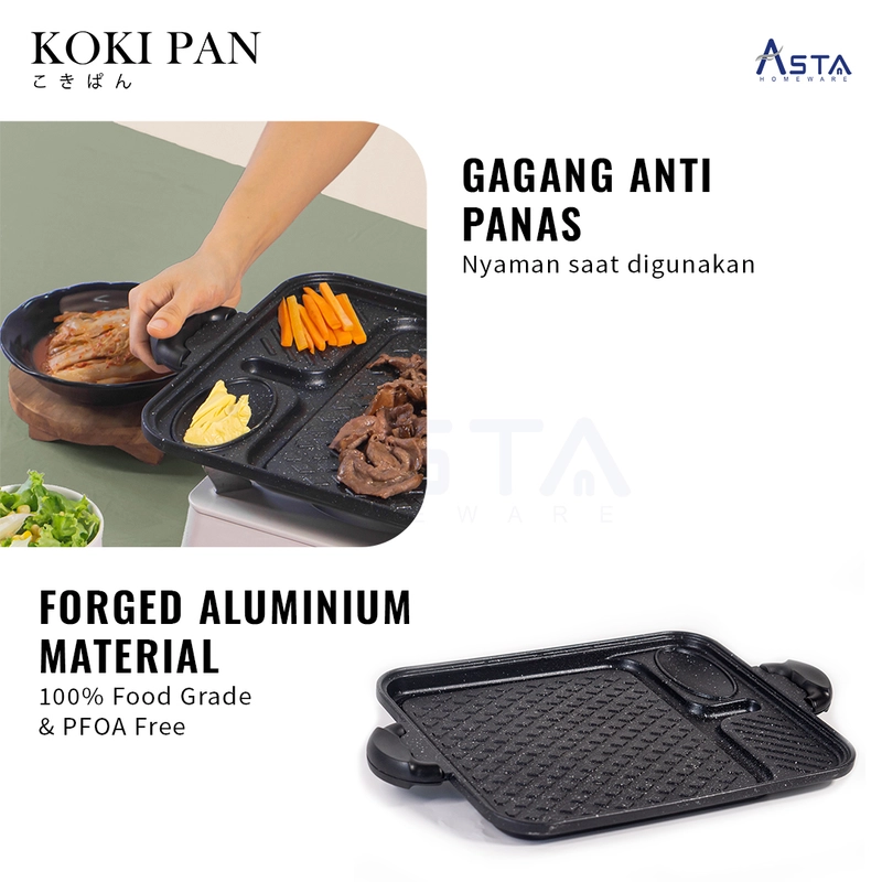 Product image Asta Panggangan Anti Lengket Grill Pan Alat Panggang Barbekyu Koki Pan Size Kokipan Square