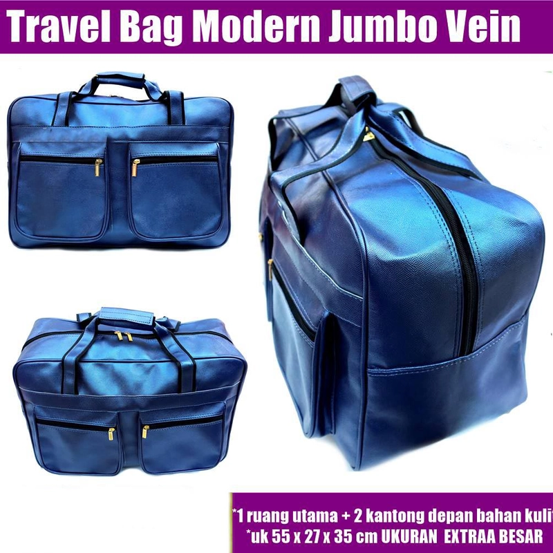 Product image Lanc Fashion - Tas Leather Travel Vein Modern Jumbo Warna navy