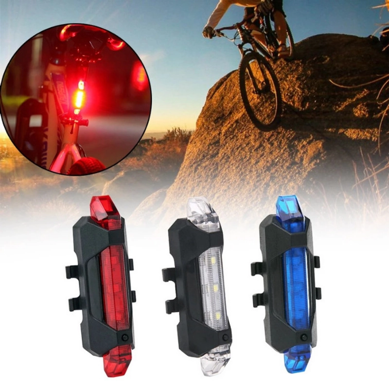 Product image KAMJE Lampu LED Belakang Sepeda USB Rechargeable Waterproof Anti Air Safety Riding Malam Hari all variant Putih