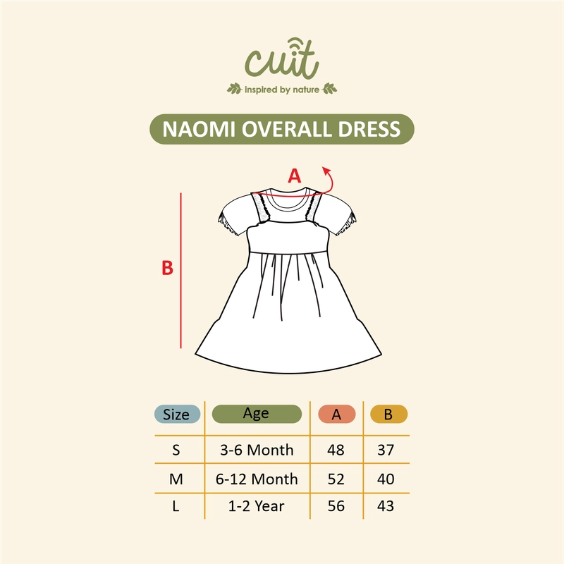 Product image CUIT 3 Bulan - 2 Tahun Overall Dress Anak Bayi Naomi M Wisteria White
