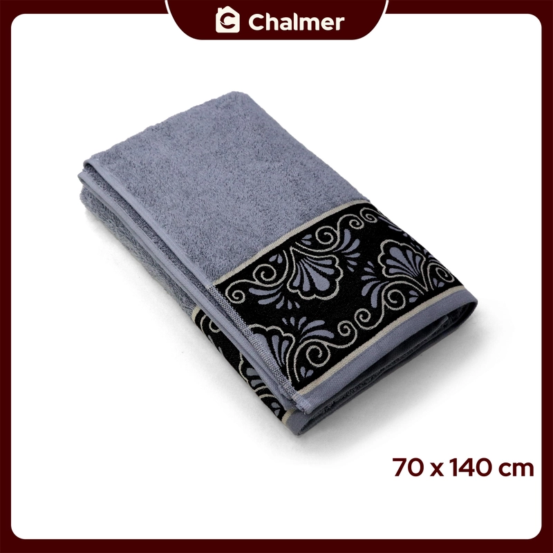 Product image Chalmer - Handuk Mandi Chalmer 70 x 140 Motif Shells Handuk Mandi Dewasa Premium 70x135 Grey