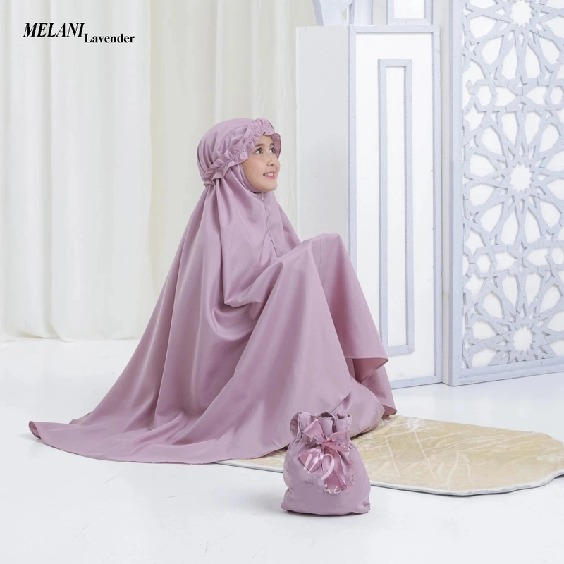 Product image qayd - UZN Mukena Anak Tanggung Katun 2in1 Melani M Lavender