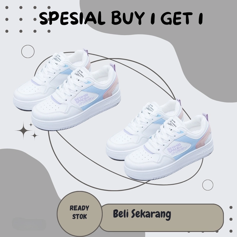 Product image LUXIA - Spesial Buy 1 Get 1 Sepatu Kets Sneakers Fashion Wanita Beyound Space 41 TOSKA