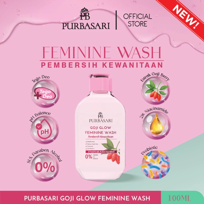 Product image Purbasari - Goji Glow Feminine Wash / Sabun Pembersih Kewanitaan 60ml Goji Pink