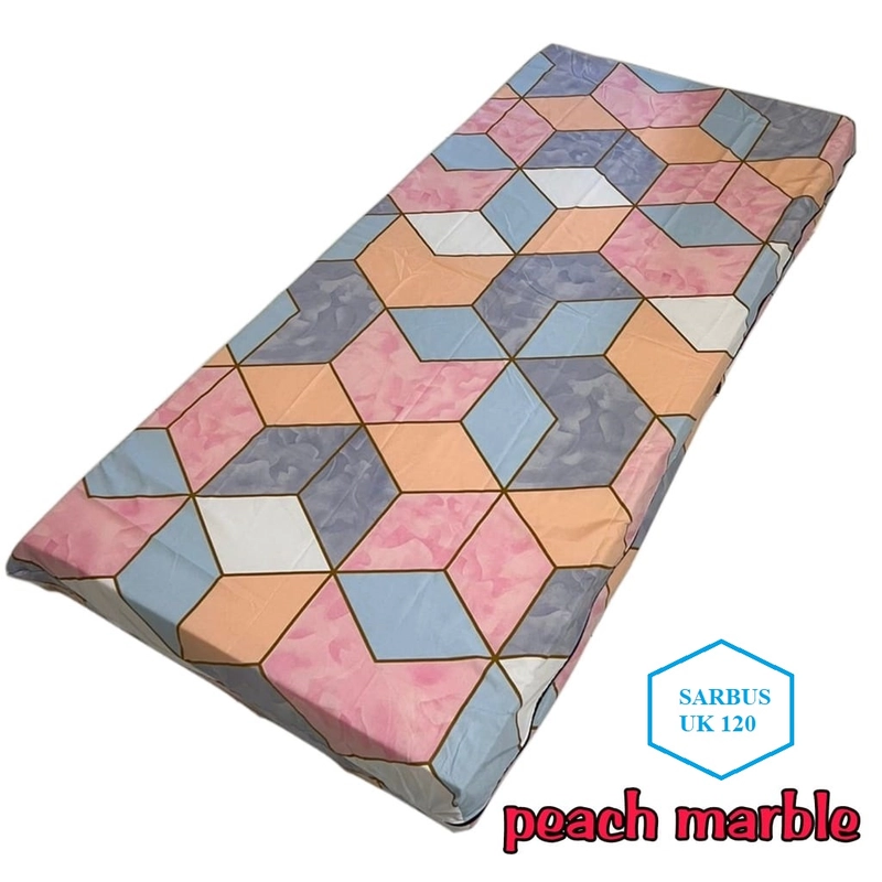 Product image Galeripuko - Sarung Kasur Busa Resleting 120 x 200 X 15 Sprei Resleting No 3 - Peach Marble 120 Peach Marble [PO 3 hari Kerja]