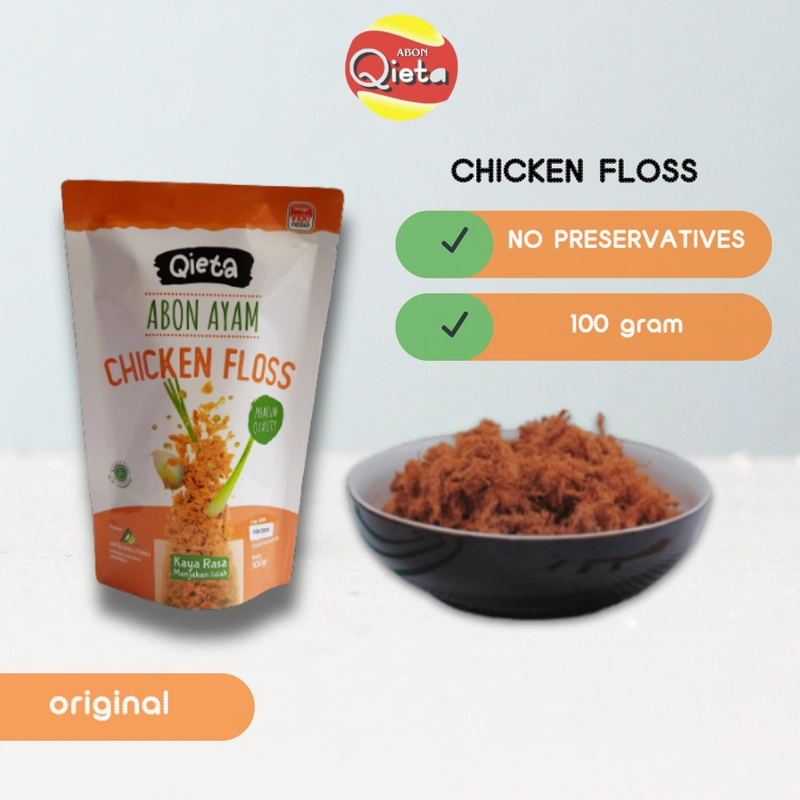Product image ABON QIETA - ABON AYAM ASLI 100 gram ORIGINAL PACK PREMIUM 100 gram original