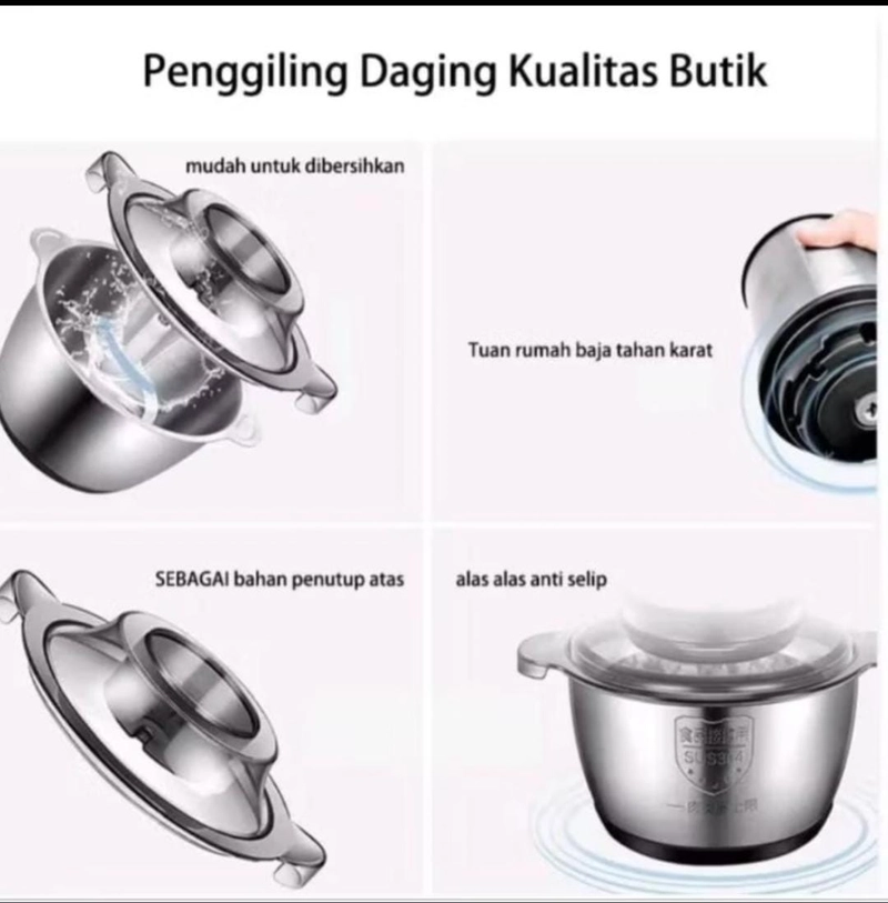 Product image Rizki Electronics - CHOPPER PHILIPS PENGGILING DAGING SERBAGUNA 2 L silver