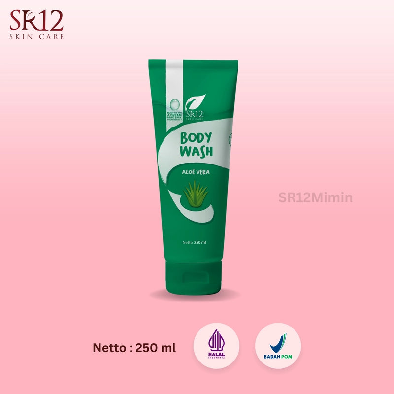 Product image SR12 Mimin - SR12 Body Wash Aloevera Mencerahkan Dan Mengatasi Jerawat Punggung 100 ml tube