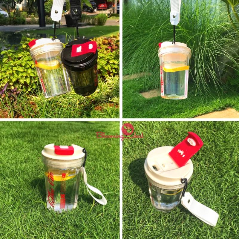 Product image Blooming_Deal - Coffee Cup Tumbler Gelas Kopi Plastik 400ml KJ033 PUTIH