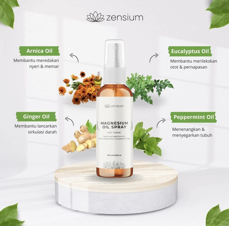 Product image Zensium - zensium Active - Magnesium Oil Spray 100ml Redakan nyeri Sendi/Otot kram cepat meresap 200g original