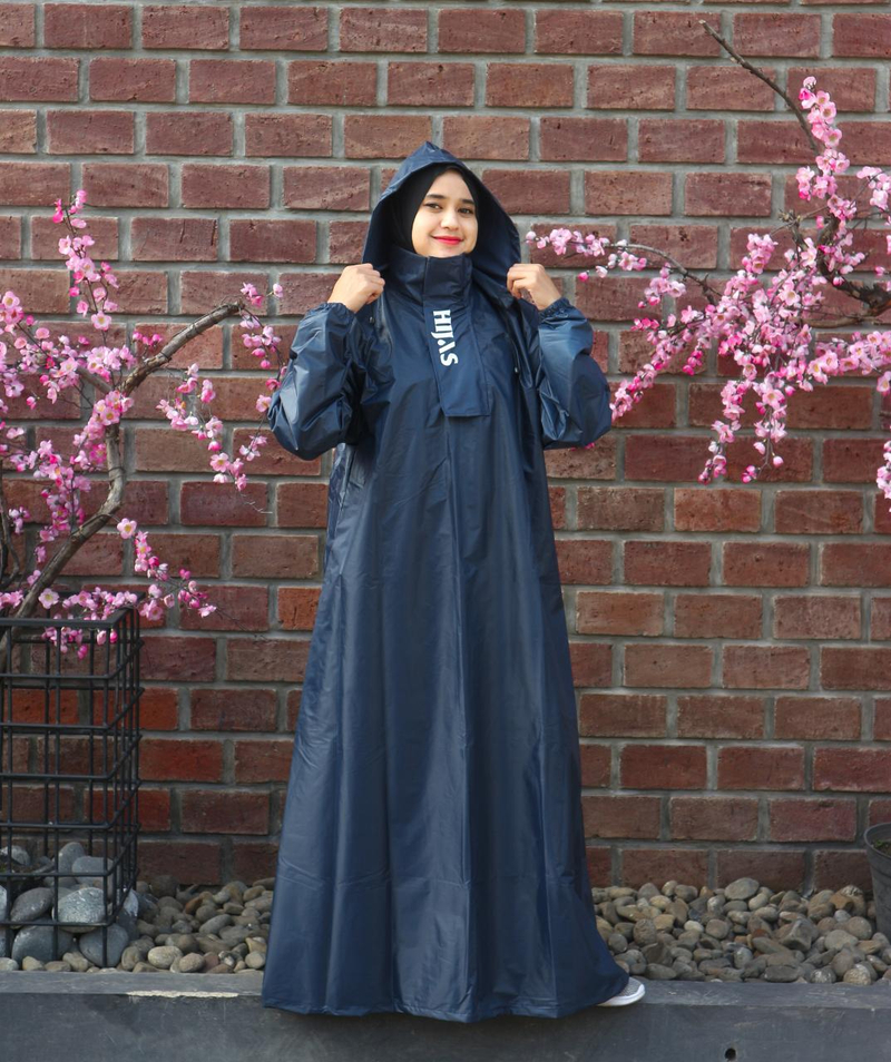 Product image 4zima - Hijas Seleting Jas Hujan Dewasa Poncho Syari Jumbo fit to XXL Navy