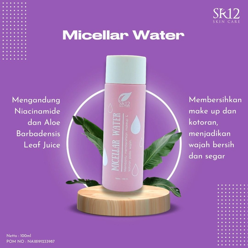 Product image SR12 Micellar Water Membersihkan Kulit Dari Kotoran Dan Makeup Tanpa Dibilas 100 ml Micellar Water
