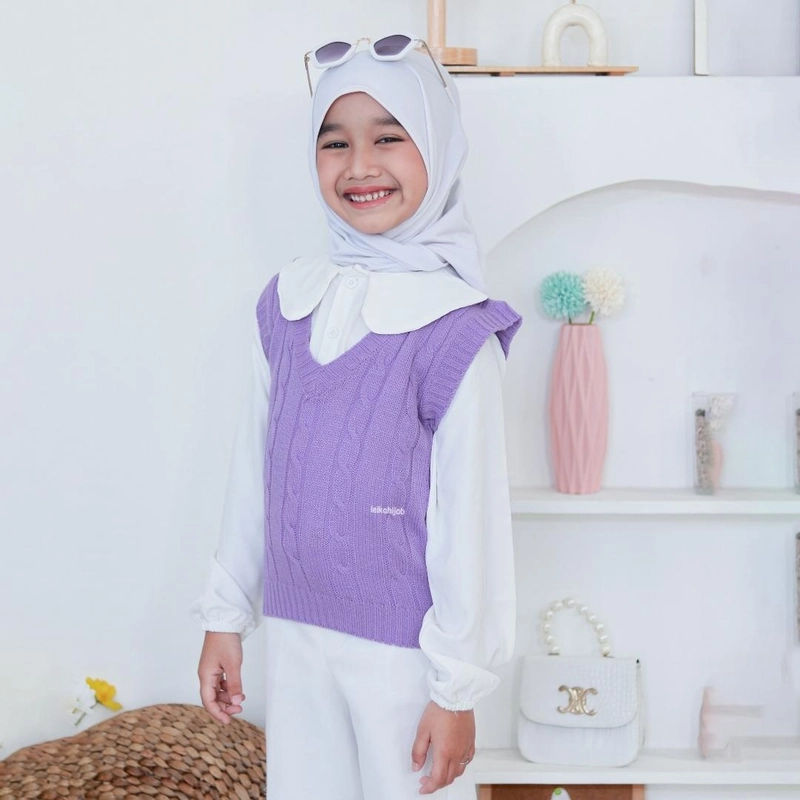 Product image Leika - Leika - HILYA VEST ROMPI ANAK RAJUT KOREAN STYLE ATASAN ANAK PEREMPUAN Allsize PURPLE