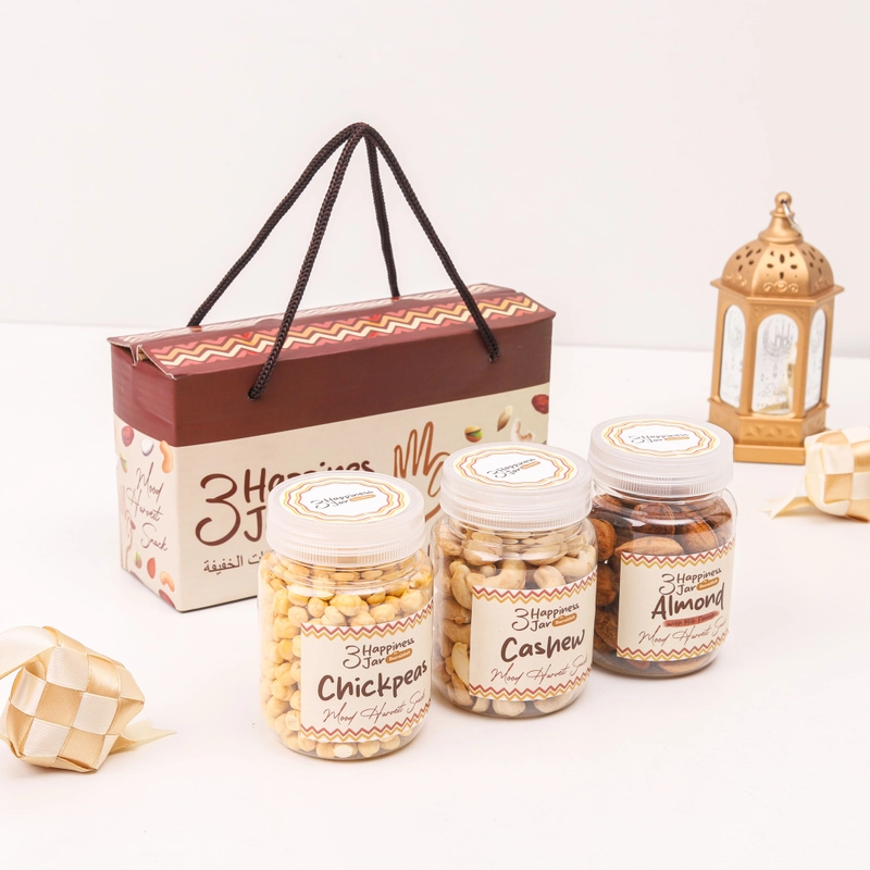 Product image Aliya - Hampers Lebaran Idul Fitri Premium Happiness In Jar Free Hangtag Kacang Kurma Coklat Kismis Paket E Isi 3 Produk