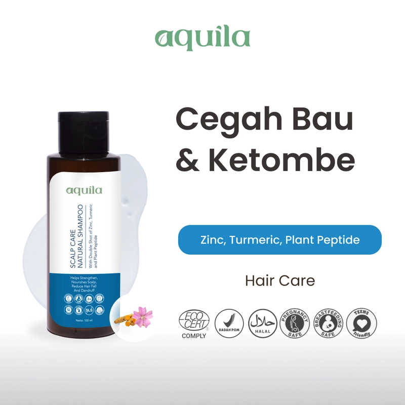 Product image Aquila Scalp Care Natural Shampoo/Anti Ketombe/Mengurangi Bau Pada Rambut 100ml all skin type
