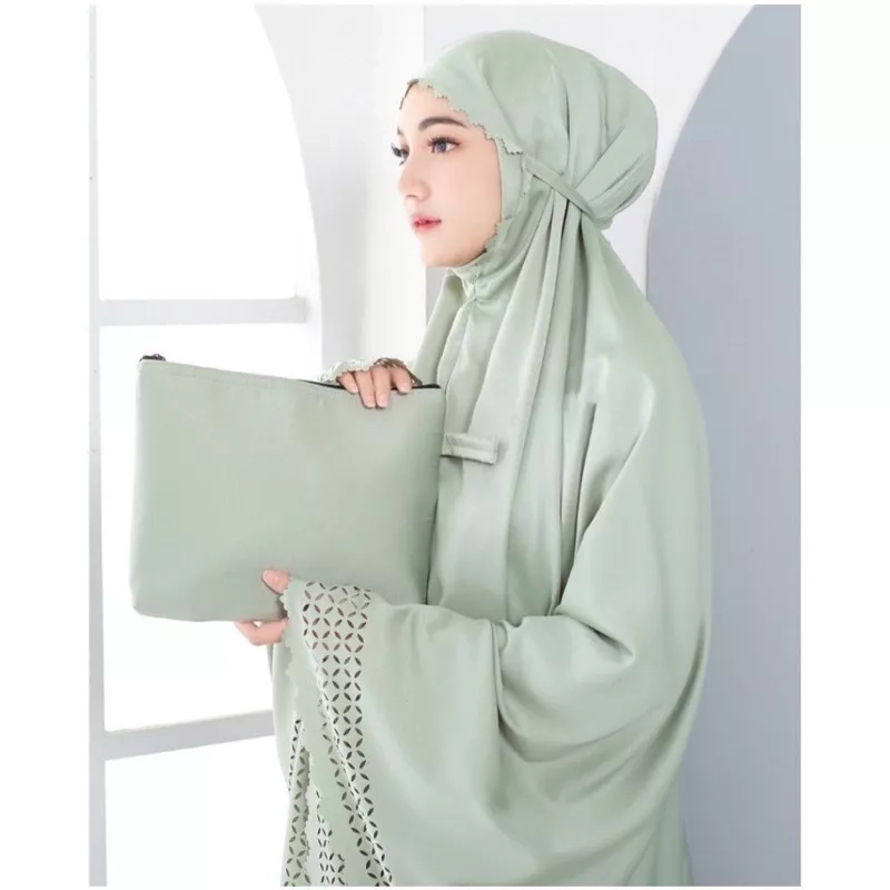 Product image Beli 2 gratis 1 Mukena 2 in 1 laser cut Laser cut 2in Grentea