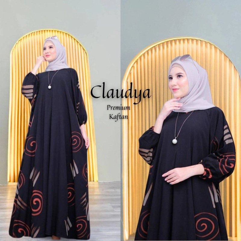 Product image Kois Batik - Gamis Kaftan Cloudya Premium Jumbo Sangat Adem Dipakai Allsize LD 170cm Claudya hitam