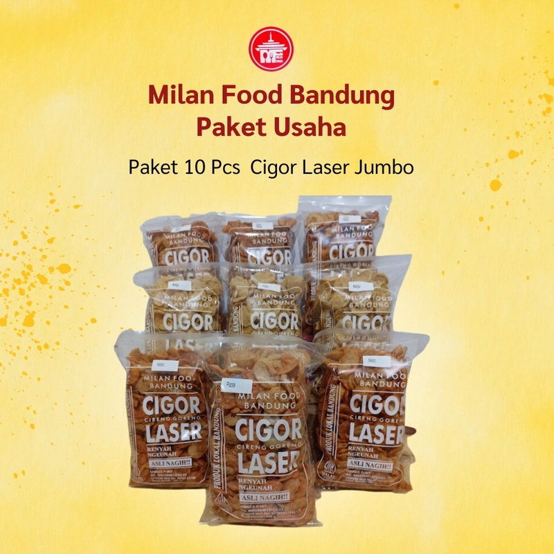 Product image Milan Food Bandung - Paket Usaha 10 pcs Cigor Laser Jumbo Snack Makanan Ringan 200gr - Mix