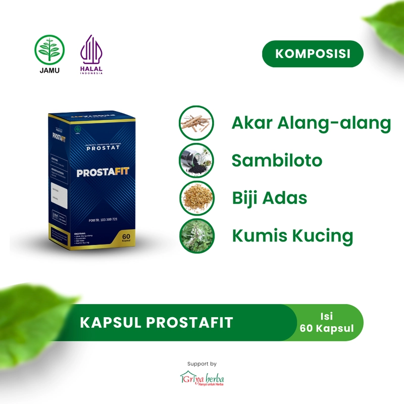 Product image Griya Herba - Prostafit Obat Herbal Membantu Memelihara Kesehatan Prostat Halal BPOM 60 Kapsul Original