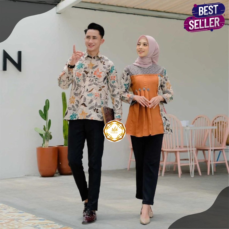 Product image Rambe Batik Indonesia - Batik Couple Atasan Lora - Bisa Beli Pisah Kemeja Saja Size XL LB2