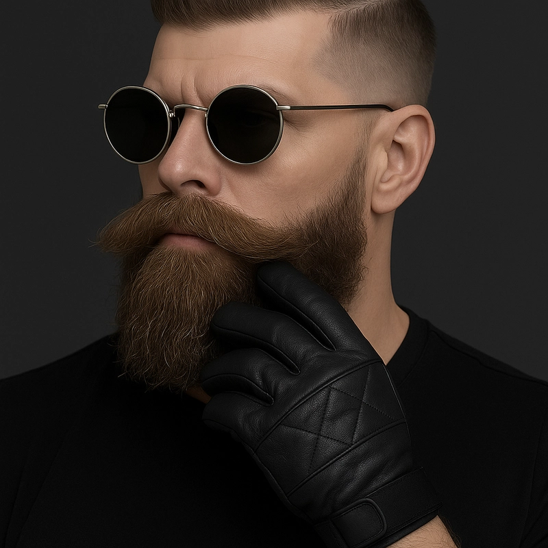 Product image GAWUNG - Sarung Tangan Hitam Classic Motor Kulit Asli Full Finger Glovers Biker Touring SATALE dewasa hitam