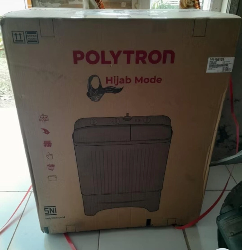 Product image Rizki Electronics - MESIN CUCI POLYTRON 2 TABUNG 7 KG PWM 7076 7 KG GREEN/GREY