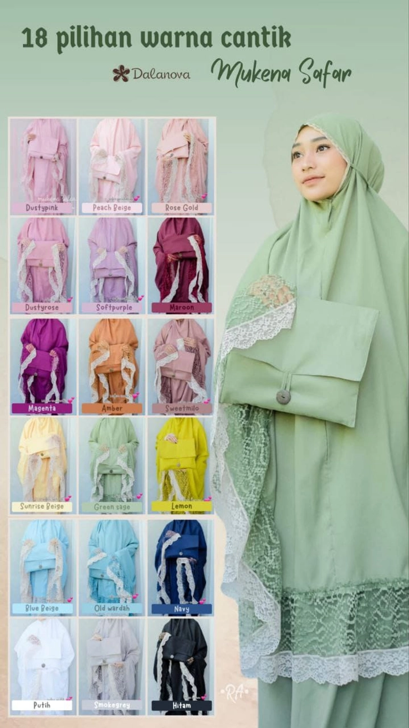 Product image AL Irsyad Store - MUKENA SAFAR TURKEY DALANOVA Free Hijab Segi 4 JUMBO SUNRISE BEIGE