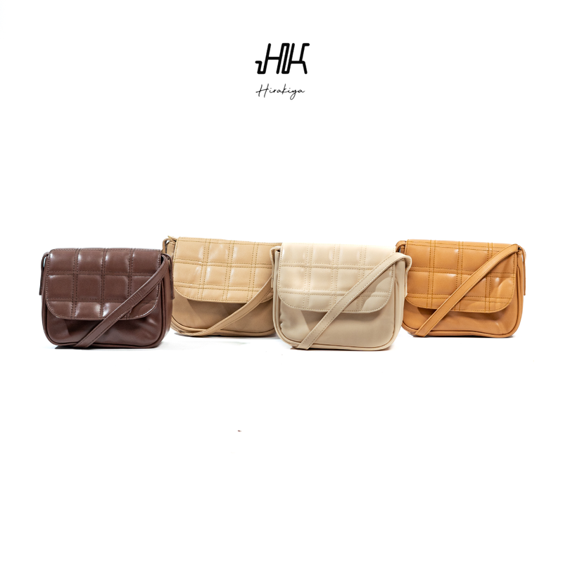 Product image Hirakiya id - Kiky Sling Bag Synthetic Leather Premium Hago Korean Style 15x20x6.5cm Moccacino